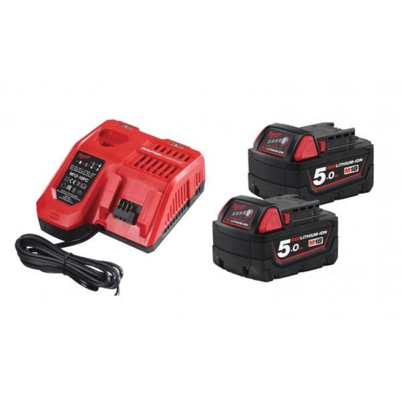 Milwaukee M18 B5 sada akumulátorů s nabíječkou